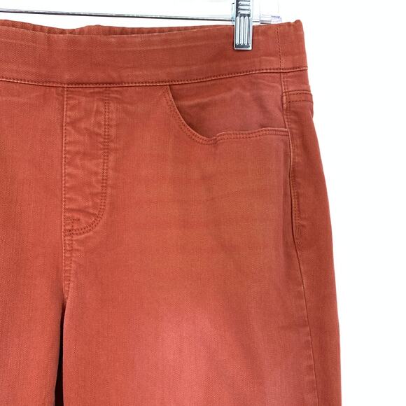 Soft Surroundings Jegging Jeans Womens Sz PM Pull On Elastic Waist Coral Orange - Picture 3 of 6